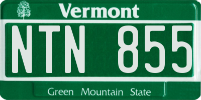 VT license plate NTN855