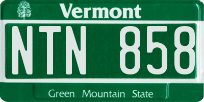VT license plate NTN858