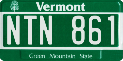 VT license plate NTN861
