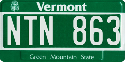 VT license plate NTN863