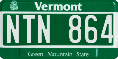 VT license plate NTN864