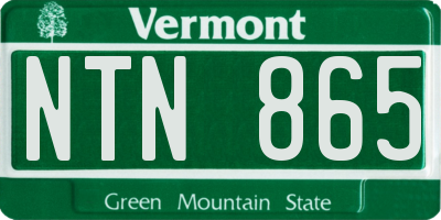 VT license plate NTN865