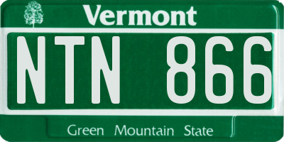 VT license plate NTN866