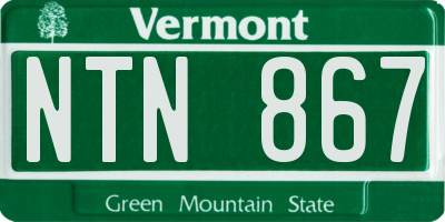 VT license plate NTN867