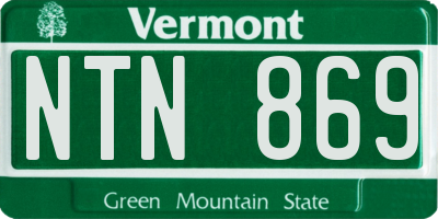 VT license plate NTN869