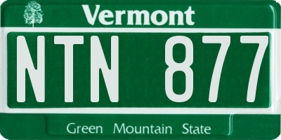 VT license plate NTN877