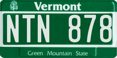 VT license plate NTN878