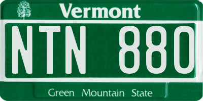 VT license plate NTN880