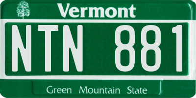VT license plate NTN881