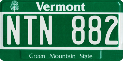 VT license plate NTN882