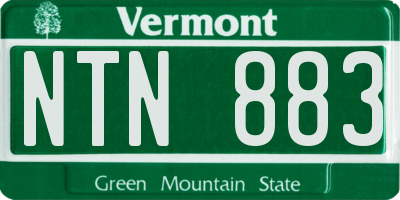 VT license plate NTN883