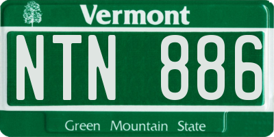 VT license plate NTN886