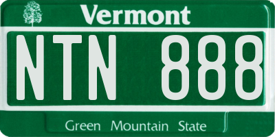 VT license plate NTN888