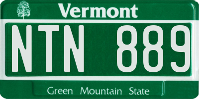 VT license plate NTN889
