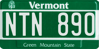 VT license plate NTN890