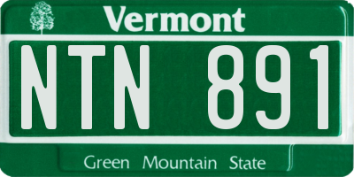 VT license plate NTN891