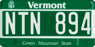 VT license plate NTN894