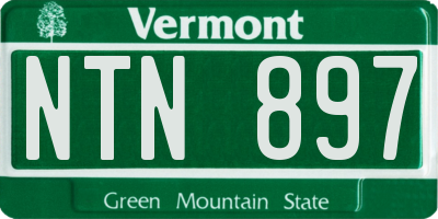 VT license plate NTN897