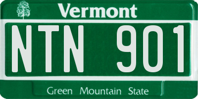 VT license plate NTN901