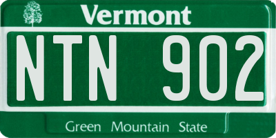 VT license plate NTN902