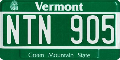 VT license plate NTN905