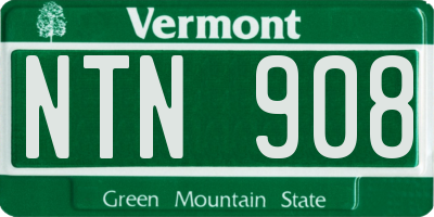 VT license plate NTN908