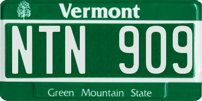 VT license plate NTN909