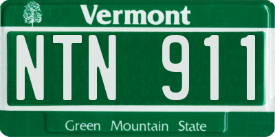 VT license plate NTN911