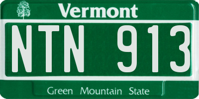 VT license plate NTN913