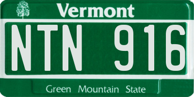 VT license plate NTN916
