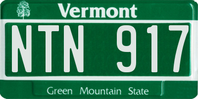 VT license plate NTN917