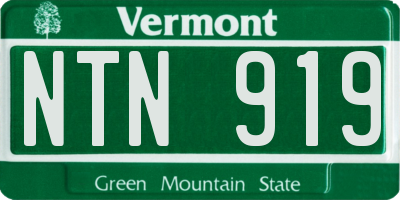 VT license plate NTN919