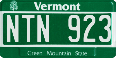 VT license plate NTN923