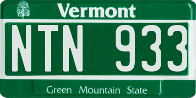 VT license plate NTN933