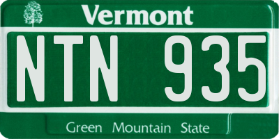 VT license plate NTN935