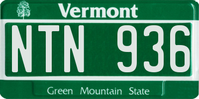 VT license plate NTN936