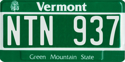 VT license plate NTN937