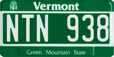 VT license plate NTN938