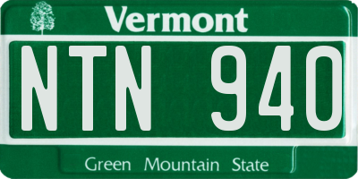 VT license plate NTN940