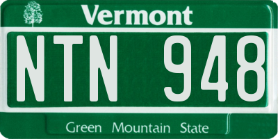 VT license plate NTN948