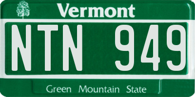 VT license plate NTN949