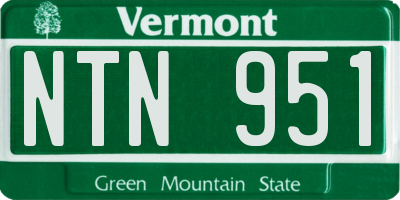 VT license plate NTN951