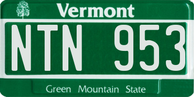 VT license plate NTN953