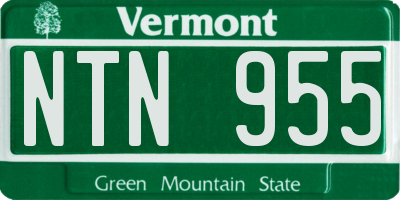 VT license plate NTN955