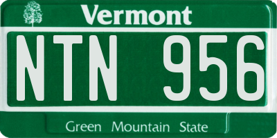 VT license plate NTN956