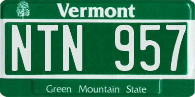 VT license plate NTN957