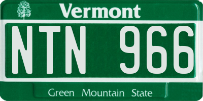 VT license plate NTN966