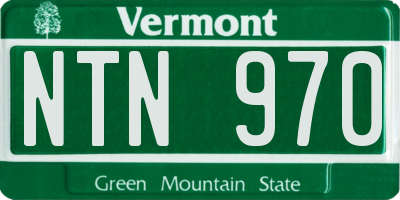 VT license plate NTN970