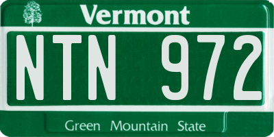 VT license plate NTN972