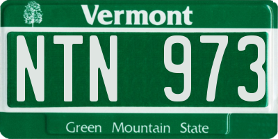 VT license plate NTN973